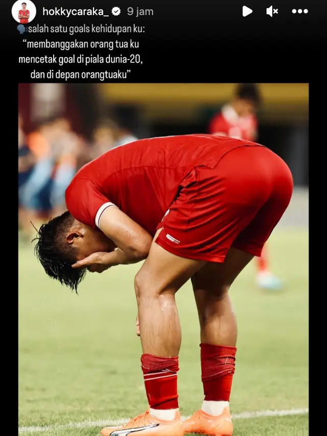 Unggahan Hokky Caraka soal Indonesia gagal jadi tuan rumah Piala Dunia U-20. (Foto: Dok. Instagram @hokkycaraka_)