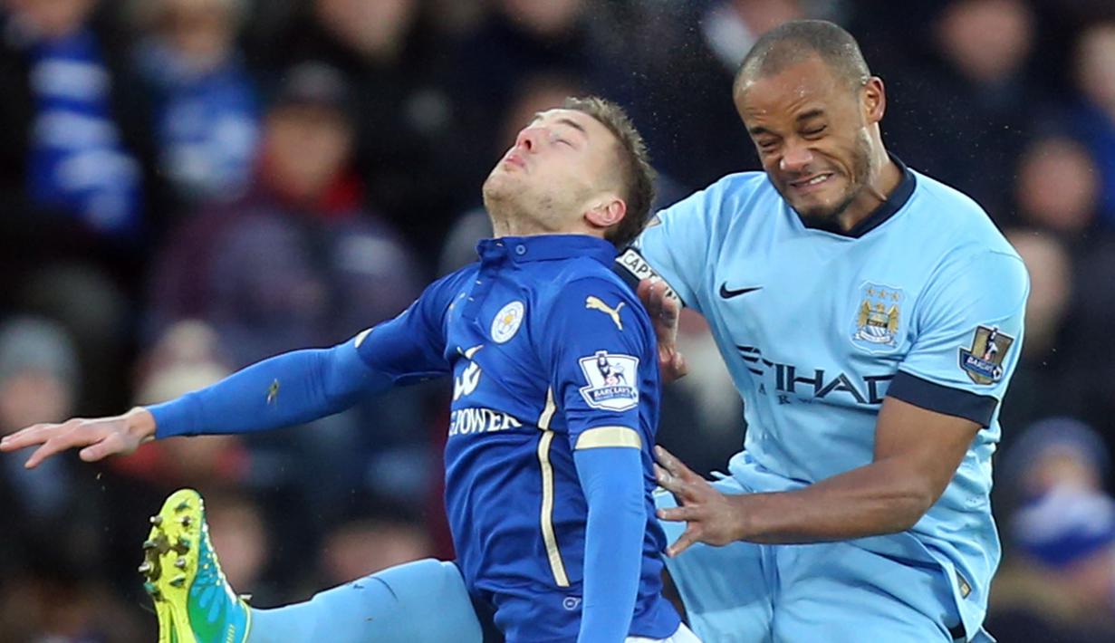 Penyerang Leicester City, Jamie Vardy berhasil mencetak 10 gol dari 10 pertandingan Liga Inggris. (EPA/Kieran Galvin)