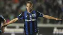 Pemain Atalanta, Mario Pasalic merayakan gol ke gawang Atalanta pada laga pekan ke-31 Liga Italia 2022/2023 di Gewiss Stadium, Bergamo, Italia, Selasa (25/04/2023) WIB. Laga dimenangkan oleh Atalanta dengan skor 3-1. (AP Photo/LaPresse/Simone Spada)