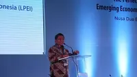 Menkominfo Rudiantara ketika menjadi pembicara kunci di Indonesia Eximbank Panel Discussion, The Perfect Time To Enhance Emerging Economies Cooperations On Trade, di Sofitel Hotel, Nusa Dua, Bali, Selasa (09/10/2018) Foto: Kemkominfo