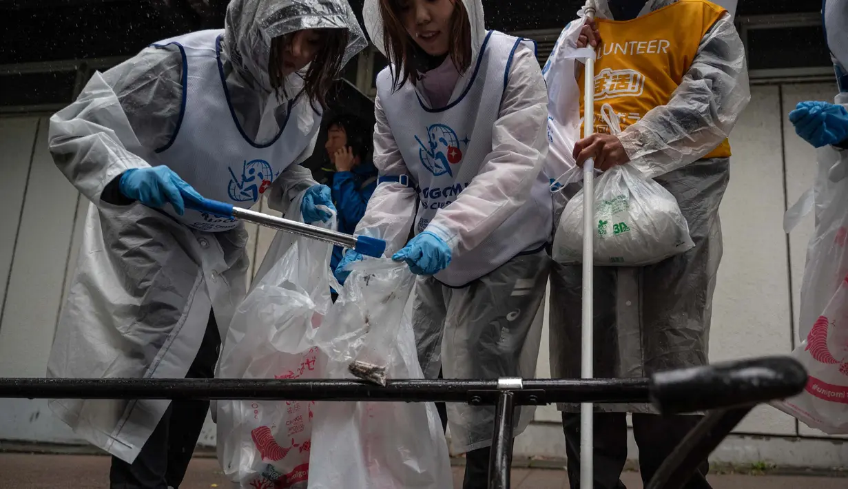 Kompetisi yang berasal dari Jepang dan dinamai berdasarkan kata "olahraga" dan kata Jepang untuk sampah (gomi). (Richard A. Brooks/AFP)