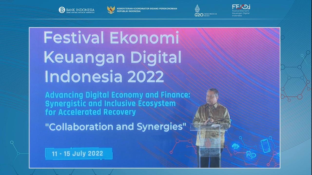 Gubernur Bank Indonesia Perry Warjiyo membuka gelaran Festival Ekonomi dan Keuangan Digital Indonesia (FEKDI).