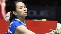 Pemain Taiwan, Tai Tzu Ying, menjuarai Singapura Terbuka Super Series 2017 setelah mengalahkan Carolina Marin, di final, Minggu (16/4/2017). (BWF)