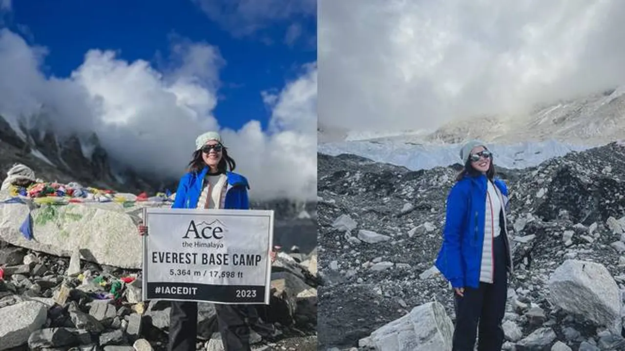 Dikelilingi Gunung Es, Ini 7 Potret Della Dartyan Sampai di Everest Base Camp