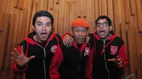 Trio Ubur-ubur menjadi salah satu artis yang akan menghiasi sinetron Ramadan di SCTV, Jakarta, Rabu (18/6/2014) (Liputan6.com/Andrian M Tunay)