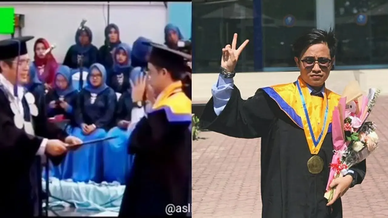 Viral, Aksi Mahasiswa Joget Depan Rektor Saat di Wisuda Ini Bikin Senyum