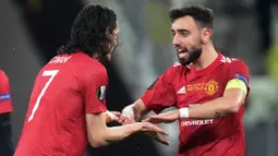 Bruno Fernandes patut dipertimbangkan sebagai kapten utama Manchester United oleh Solskjaer. Sebab, ia memiliki pengaruh penting di lini tengah dan mampu membangun hubungan baik dengan pemain lainnya. Bruno juga merupakan kapten tim Sporting Lisbon sebelum di MU. (AFP/Pool/Aleksandra Szmigiel)