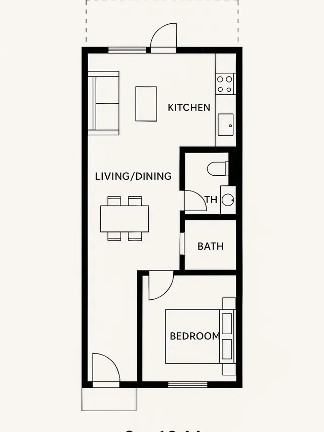 Inspirasi Denah Rumah Ukuran 6x10 Minimalis untuk Lahan Sempit (Image by ChatGPT)
