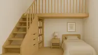 Desain Tangga untuk Kamar Mezzanine yang Unik dan Tampak Estetik