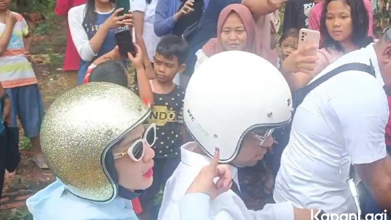 Ikutan Nyoblos, Raffi Ahmad dan Nagita Slavina Naik Vespa ke TPS