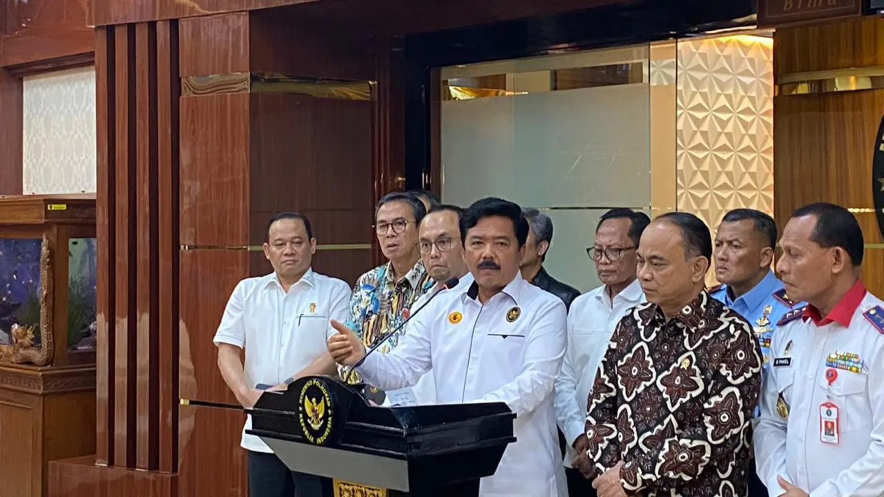 Menko Polhukam Hadi Tjahjanto sekaligus ketua Satgas Pemberantasan Judi Online  di Kemenko Polhukam, Jakarta, Rabu (19/6) (Istimewa)