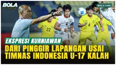 Ekspresi pelatih Timnas Indonesia U-17, Kurniawan Dwi Yulianto, jadi sorotan saat dan setelah kekalahan 0-1 dari Malaysia di Piala AFF U-17 2026 di Gresik, Kamis (16/4/2026), mencerminkan tensi tinggi sepanjang pertandingan.