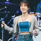 Penampilan Wendy Red Velvet di Festival Musik Slow Life Slow Live 2022 Day 2 di Olympic Park, Seoul (09/10/22). 