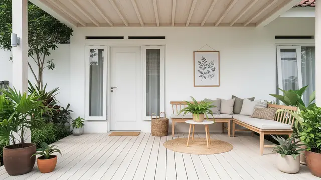Model Teras Depan Rumah dengan Lantai Dinding