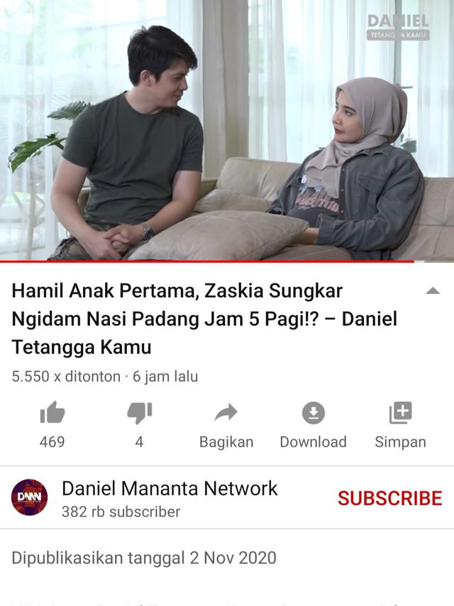 Zaskia Sungkar. (Foto: YouTube Daniel Mananta Network)