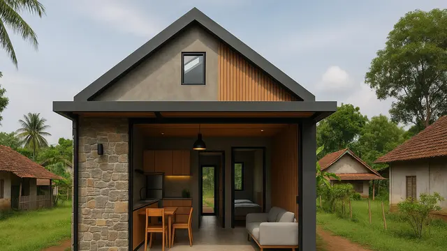 Model Rumah Minimalis di Kampung Ukuran 6x15 M/Ilustrasi gambar oleh AI