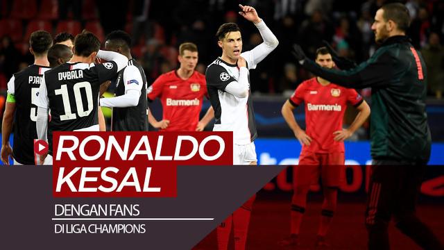 Berita video insiden Cristiano Ronaldo kesal dengan fans yang masuk ke lapangan setelah laga Bayer Leverkusen vs Juventus di Liga Champions, Rabu (11/12/2019).