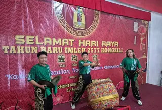 Pemain barongsai (Rio Ferdinand Muhammad Eka Putra/Liputan6.com)