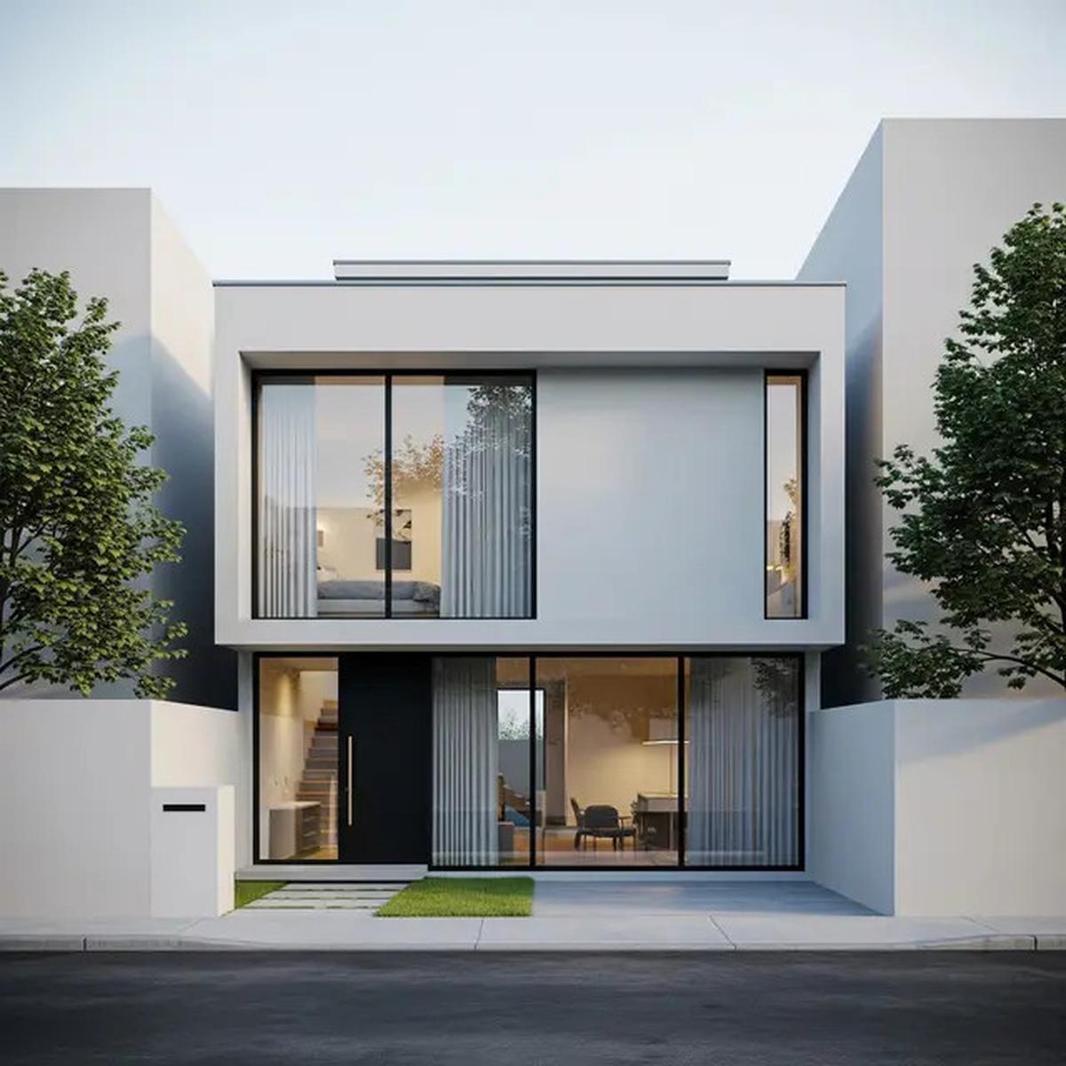 8 Inspirasi Rumah Kecil Bergaya Modern dengan Atap Datar dan Fasad Simpel Kekinian