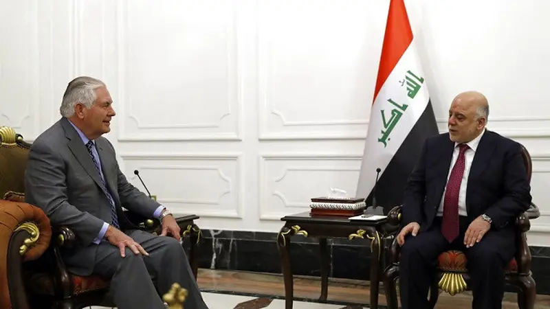 Menlu AS Rex Tillerson dan PM Irak Haider al-Abadi