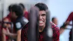 Ekspresi pemain Timnas Indonesia U-20, Ferre Murari saat melakukan latihan fisik di GBK Empire Fit Club, Senayan, Jakarta, Rabu (15/05/2024). (Bola.com/Bagaskara Lazuardi)