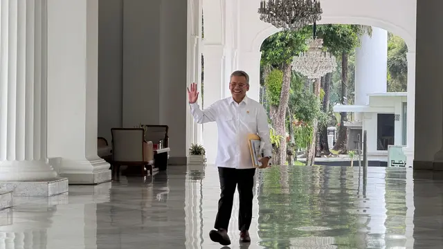 Menteri Keuangan (Menkeu) Suahasil Nazara d Istana, Jakarta, Selasa (22/9/2026). (Liputan6.com/Lisza)