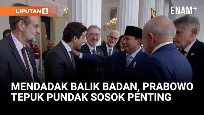 Ketika Prabowo Sontak Balik Badan Tepuk Pundak Sosok Penting Dekat Presiden Brasil