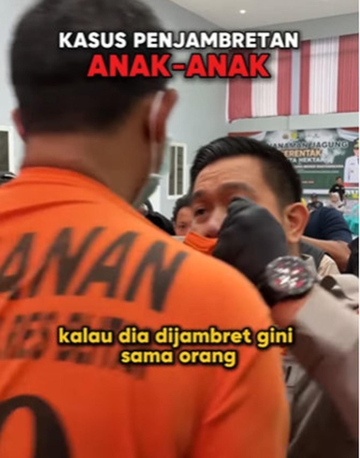 Gregetan Sampai Melotot Perwira Polisi Tarik Kerah Jambret 19 Kali Beraksi: Beraninya sama Anak Kecil