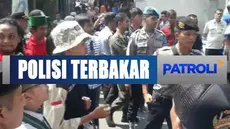 Aksi demo massa di Cianjur berujung rusuh, membuat empat orang polisi alami luka bakar serius.