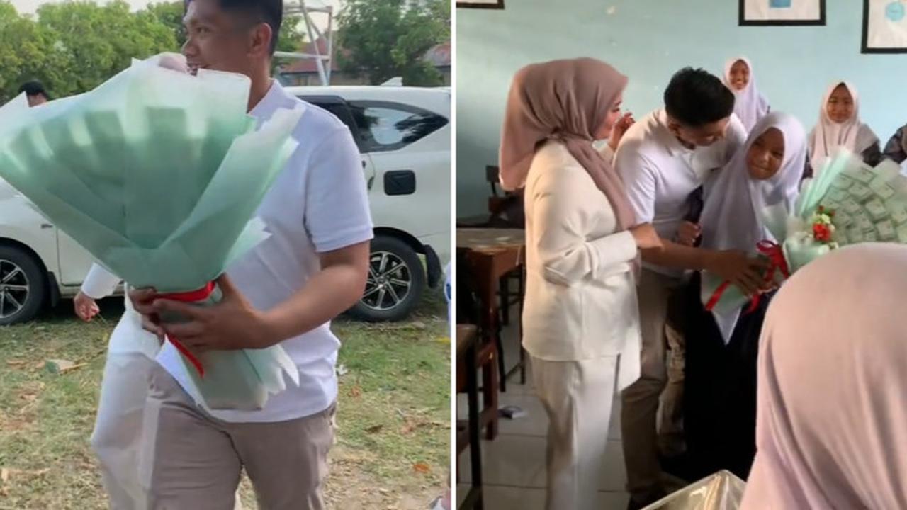 Momen Ayah Berkunjung ke Sekolah Anaknya Setelah Pulang Berlayar untuk Beri Kejutan Ultah, Aksinya Bikin Haru