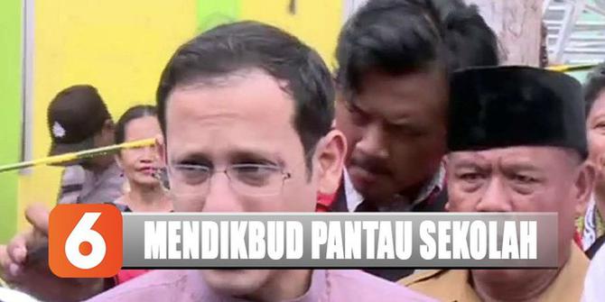 Hari Pertama Sekolah, Menteri Nadiem Pantau Langsung Bangunan Ambruk di Bogor