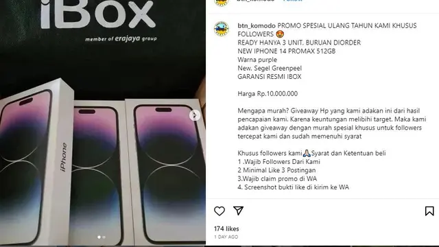 Akun Instagram Diretas untuk Jualan iPhone, Balai Taman Nasional Komodo Lapor Polisi