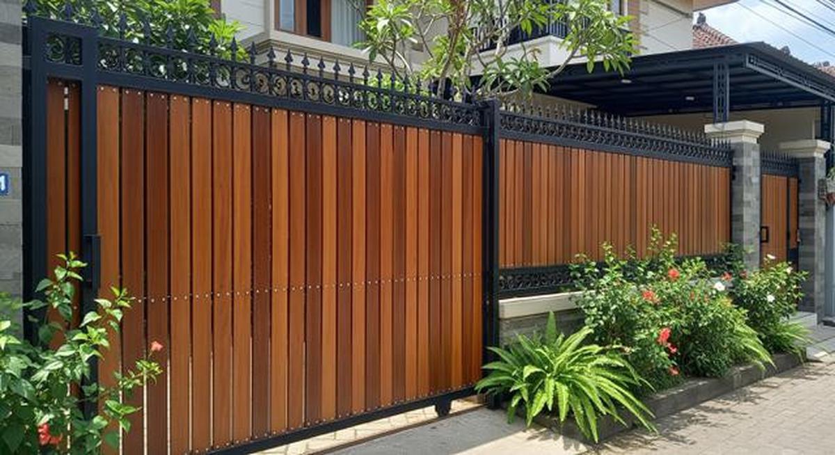 Merasa Rumah Kurang Aman? 10 Model Pagar Besi Tinggi Kombinasi Kayu Ini Bisa Dicoba