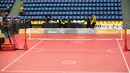 Timnas sepak takraw putri Indonesia tidak hadir melawan Tim Filipina pada  SEA Games 2017 di Titiwangsa Indoor Stadium Kuala Lumpur, Malaysia, Selasa (21/8). Mundurnya timnas sepak takraw Indonesia karena dirugikan wasit. (Bola.com/Liputan6/Faiz Fanani)