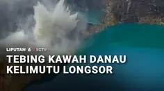 Tebing Kawah Danau Kelimutu Longsor