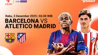 Link Live Streaming LaLiga 2025/26: Barcelona vs Atletico Madrid, Eksklusif di Vidio