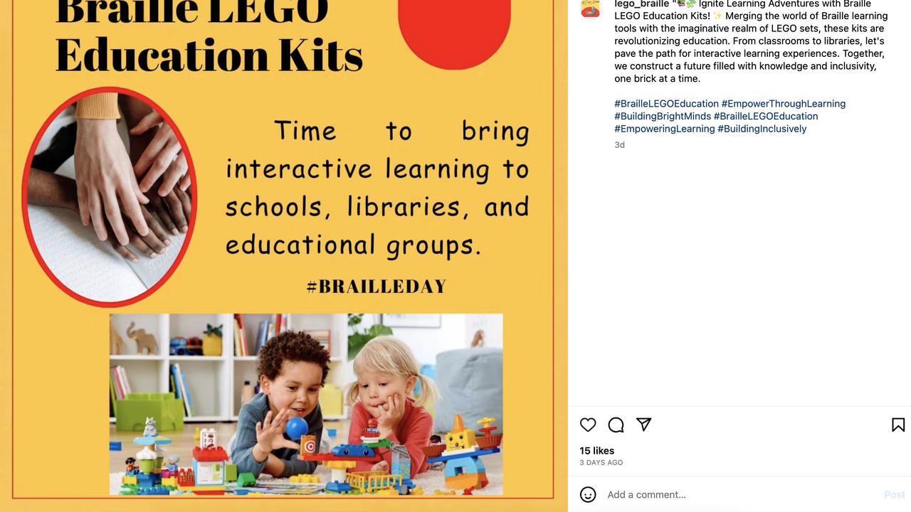 Lego akan menjual Bricks dengan braille untuk penyandang tunanetra