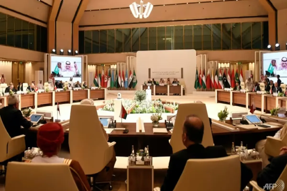 Para menteri luar negeri Arab pada pertemuan persiapan menjelang KTT Luar Biasa Liga Arab di Riyadh diperkirakan akan menggarisbawahi tuntutan agar perang Israel di Gaza diakhiri. (AFP/Yazid al-Duwihi)