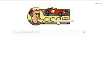 Juan Manuel Fangio, pembalap yang lima kali menjadi juara dunia Formula 1 menjadi tokoh Google Doodle hari ini.