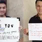 Christian dan Glenn ikut berpartisipasi dalam kampanye #ilovechallenge dengan mengambil foto mereka bersama sepotong kertas yang bertuliskan