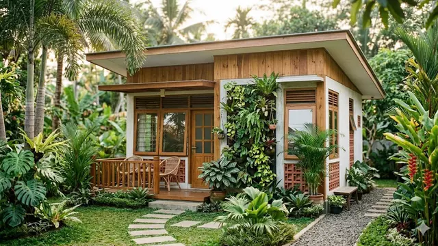 Desain Rumah 6x9 dengan Konsep Tropis yang Sejuk dan Hemat Lahan