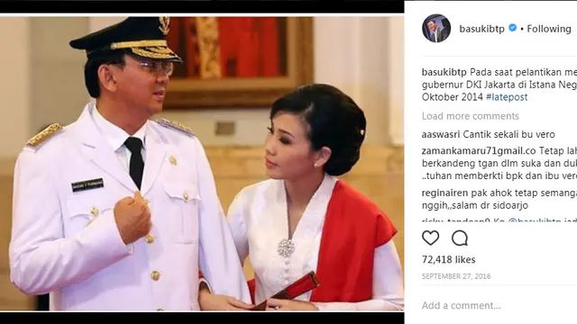 Foto Momen Romantis Ahok-Veronica yang Bikin Baper