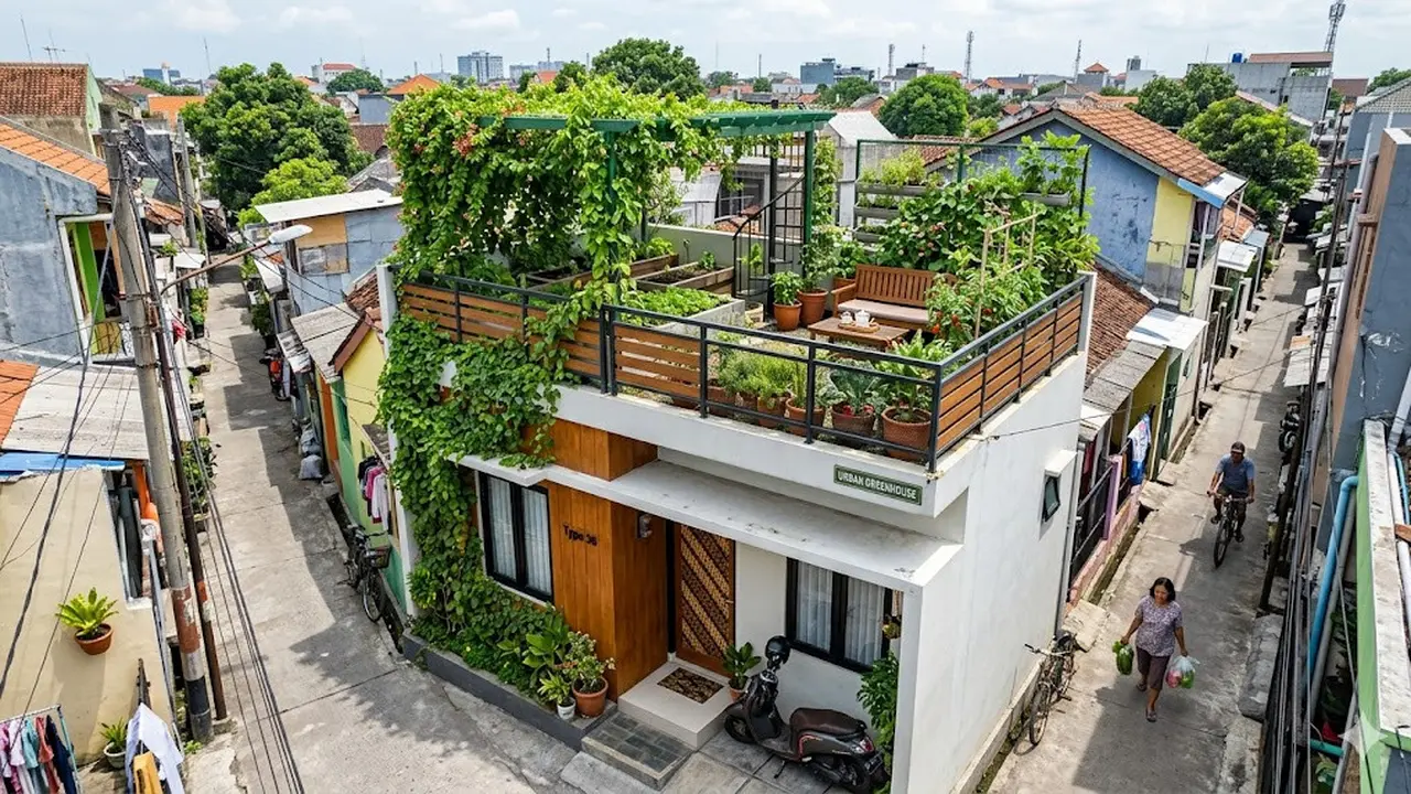 5 Contoh Rumah Tipe 36 Ada Rooftop di Gang Sempit, Hunian Modern dan Fungsional
