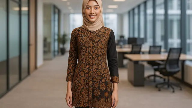 7 Model Atasan Batik Kantoran Slim Fit untuk Wanita, Elegan dan Profesional