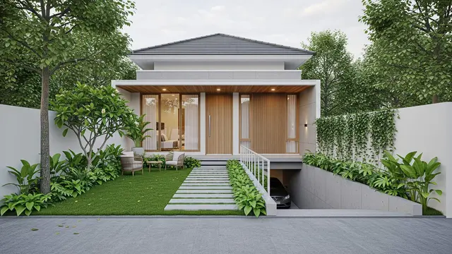 Model Rumah Mungil Tapi Punya Garasi Muat Mobil