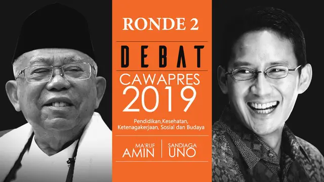 Debat ketiga Pilpres 2019 sesi kedua dengan tema Pendidikan, Kesehatan, Ketenagakerjaan, Sosial, dan Budaya berlangsung di Hotel Sultan, Jakarta.