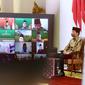 Presiden Joko Widodo hadir secara virtual pada acara Pengukuhan Majelis Pengurus Pusat Ikatan Cendekiawan Muslim Indonesia (ICMI). (Foto: Sekretariat Presiden)