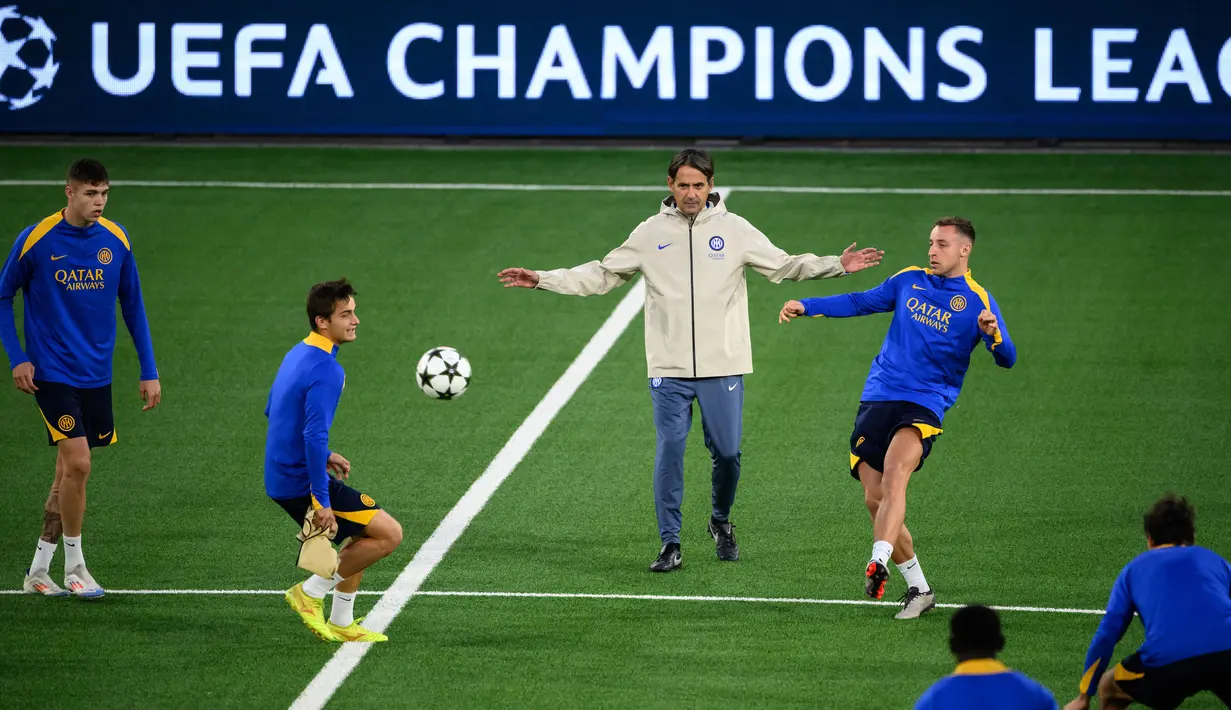 Ini jadi kesempatan tim racikan pelatih Simone Inzaghi untuk menambah koleksi kemenangan mereka. (Fabrice COFFRINI/AFP)
