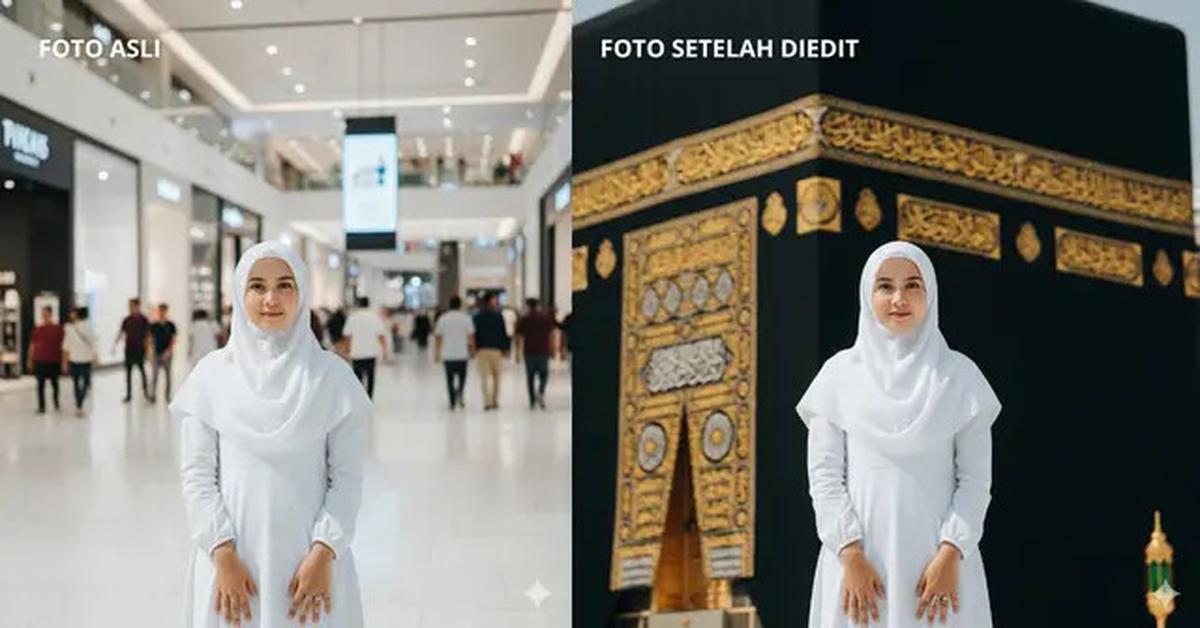 8 Salinan Text Prompt AI Gemini Edit Foto Depan Ka'bah, Bisa Jadi Doa dan Motivasi