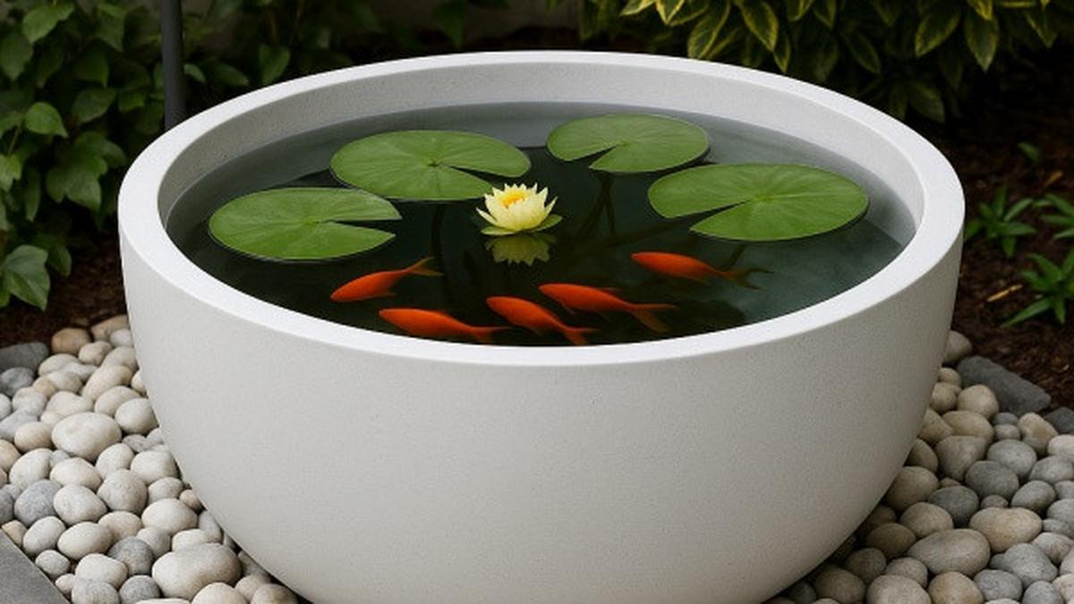 7 Inspirasi Model Kolam Ikan Mini dari Pot Tanaman, Kreatif dan Hemat Tempat